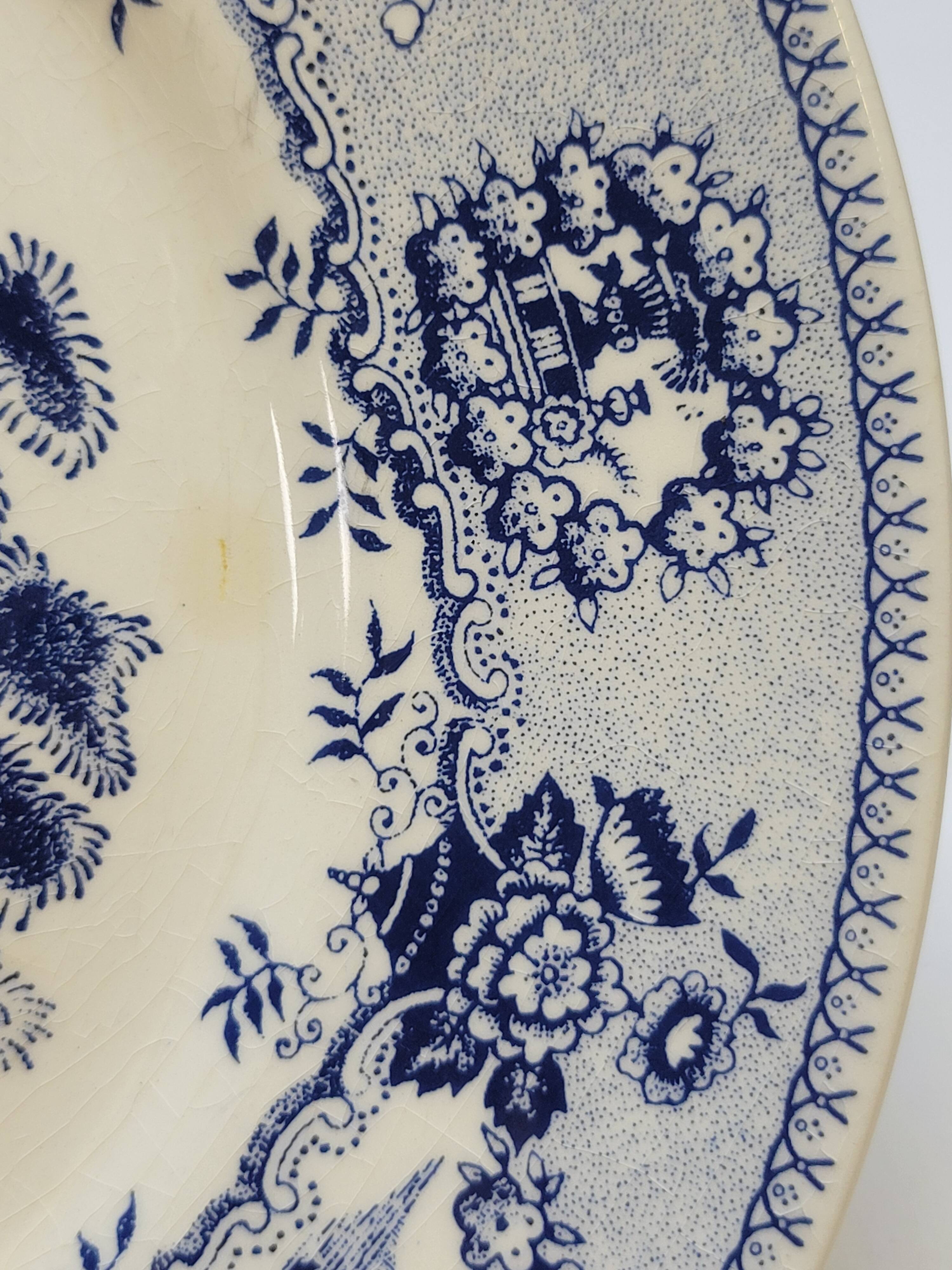 2 Antique Gilman Sacavem Statue Dinner Plates / Serving Dishes