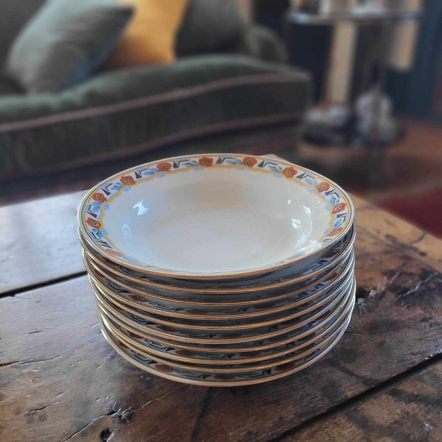 10 Art Deco deep plates MLV France