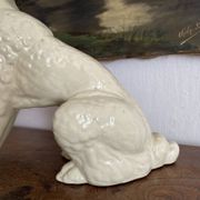 Large poodle, glazed ceramic dog, 1920s-30s