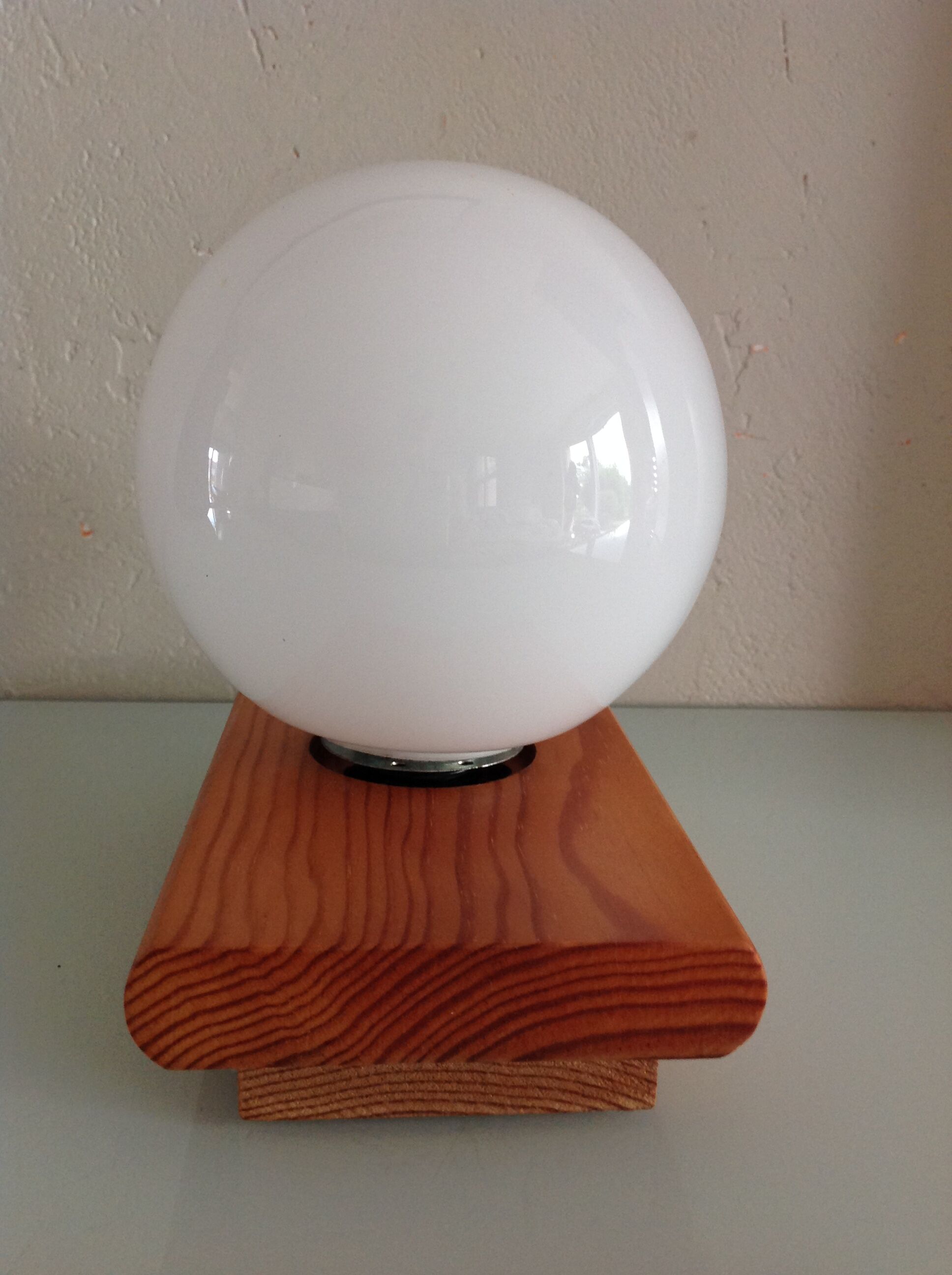 White opaline opaline wall lamp Scandinavian style / vintage 60s-70s