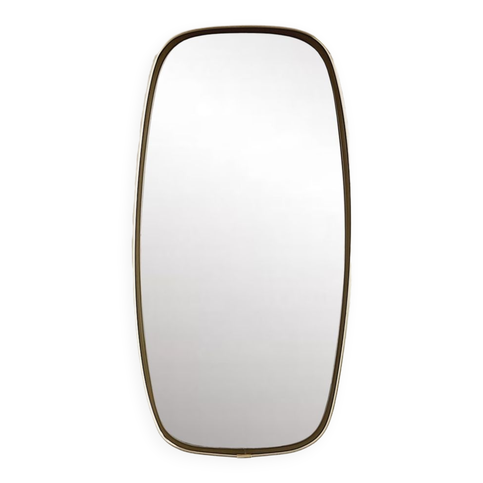 Rearview mirror and free form from the 50s - 60s on gold frame