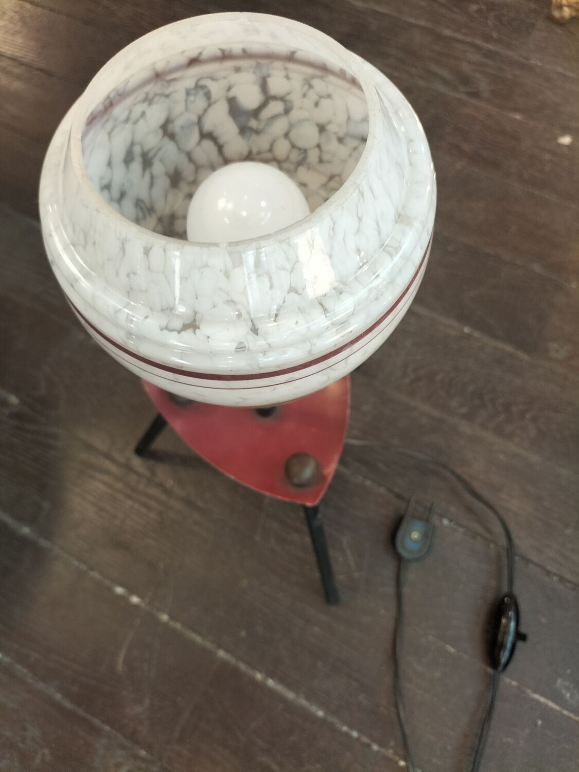 1960s lamp with opaline