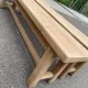 2 stripped farmhouse benches in solid oak, 1970, 175cm.