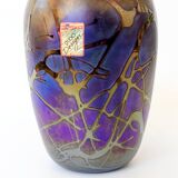 Rare Joska vase, Art Nouveau style, iridescent blown glass, Germany 1990