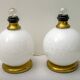 Pair of Mid-Century Modern Brass and Blown Murano Glass Table Lamps, 1970s