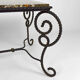 Table basse en fer forgé patiné et marbre, circa 1940