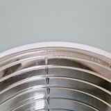 Plafonnier industriel Holophane en verre opaline blanc et transparent (7 disponibles)