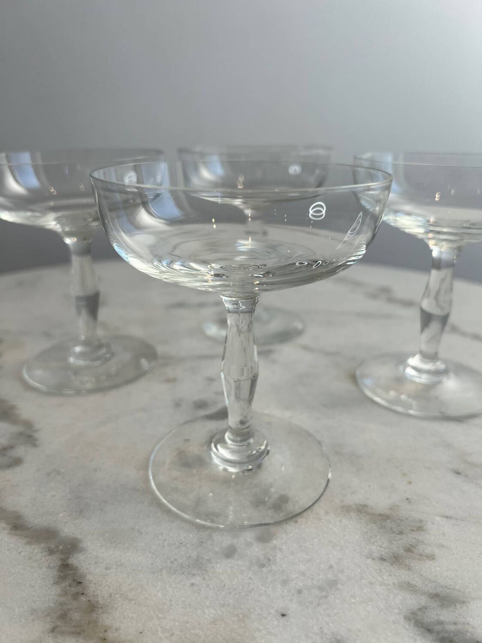 Set of 4 vintage stemmed glasses