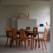 Modern Scandinavian, beech table with club-shaped legs, Arnold Madsen, made in the 1940s.