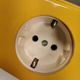 Bathroom lamps in a nice yellow colour with a crystal glass shade and a base of hard thin plastic