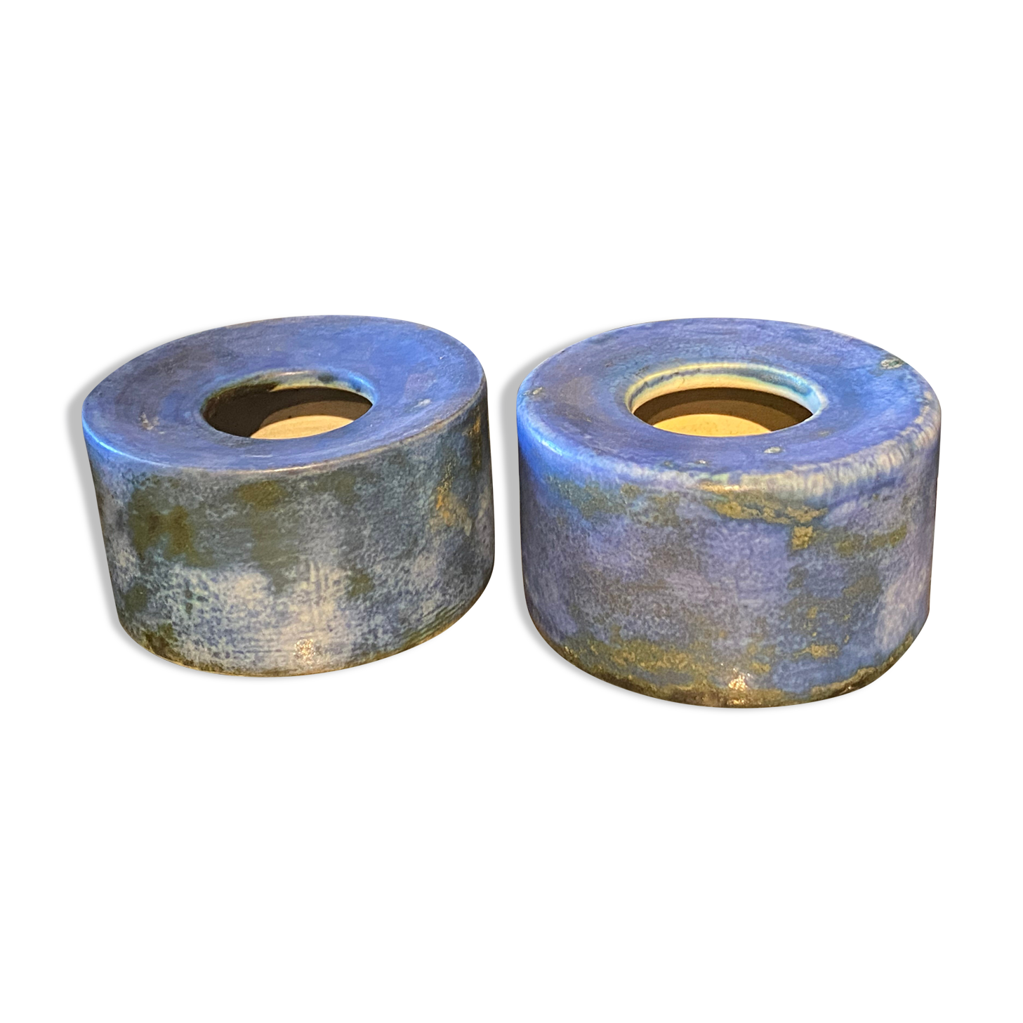 2 ceramic chandeliers by Jacques Blin