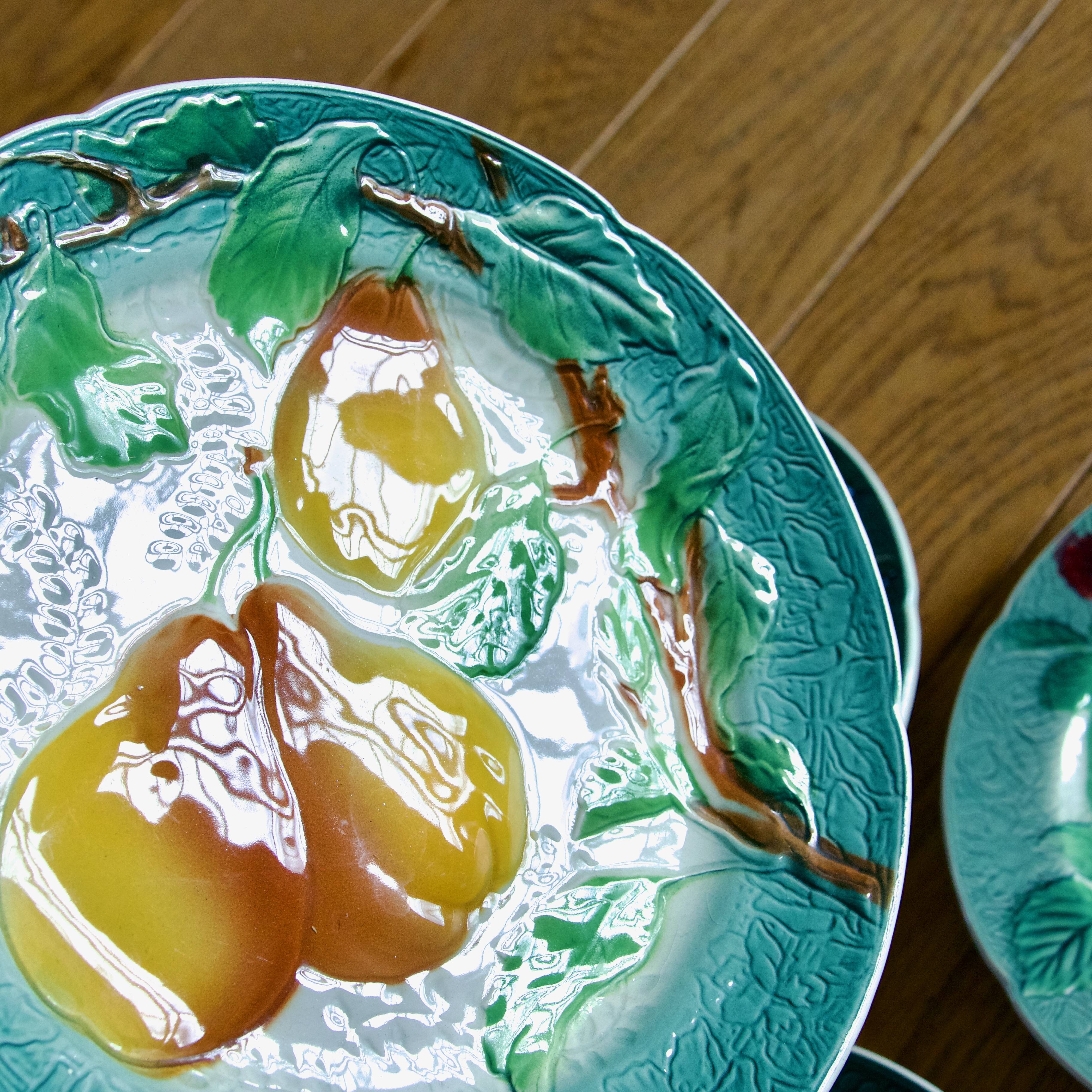 1922 KG Lunéville Badonviller barbotine fruit plates