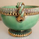 Cup, empty glazed ceramic pocket, signed Louis Dage, 50s