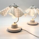 Pair of table lamps with pleated shades – 1980s