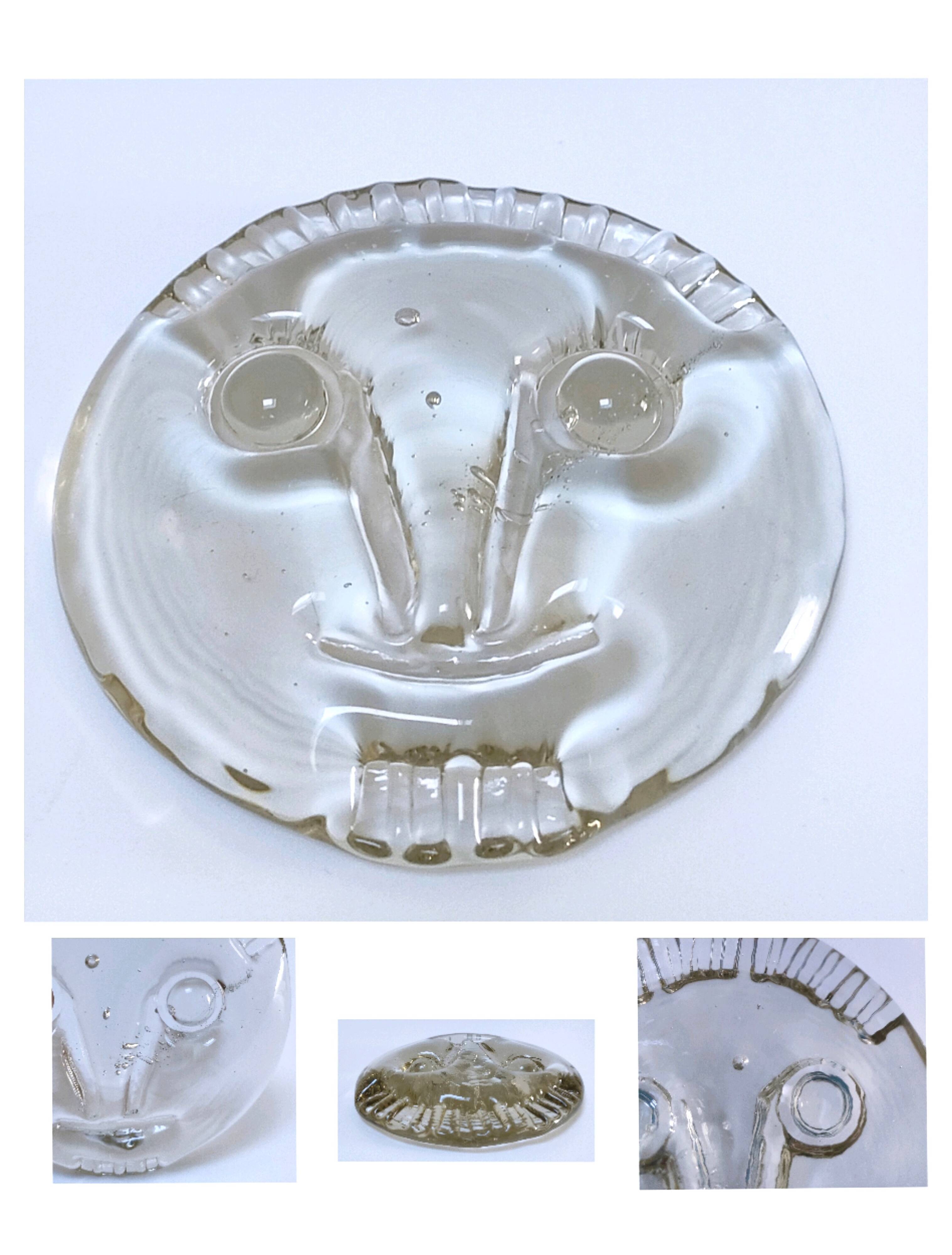 Presse-papier visage verre d'art design scandinave