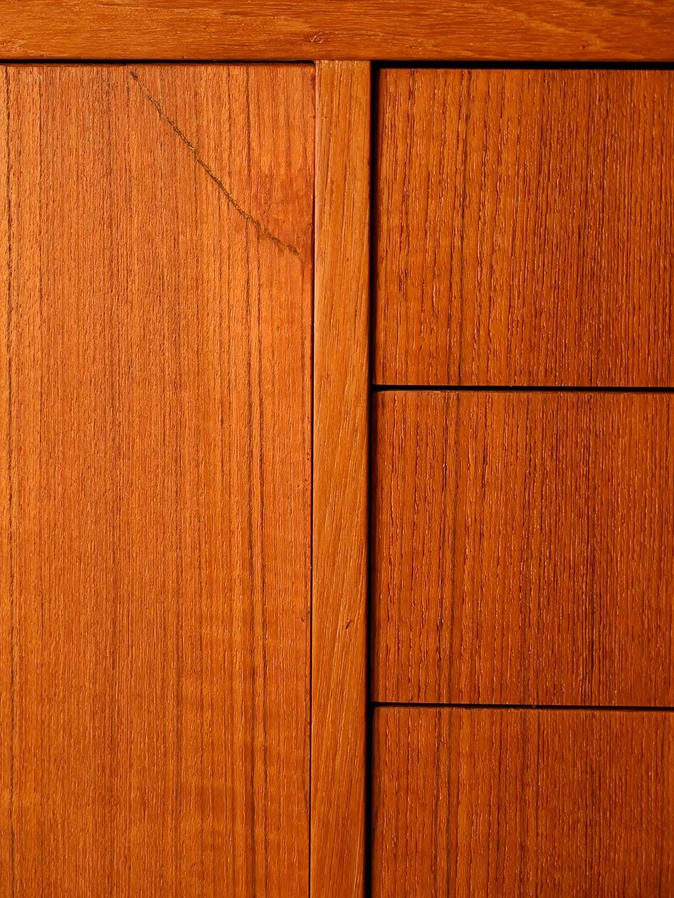 Vintage Scandinavian teak sideboard with five drawers