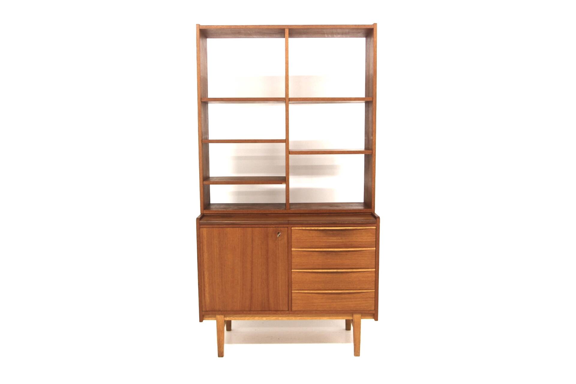 Scandinavian teak bookcase chest of drawers, Sweden, 1960