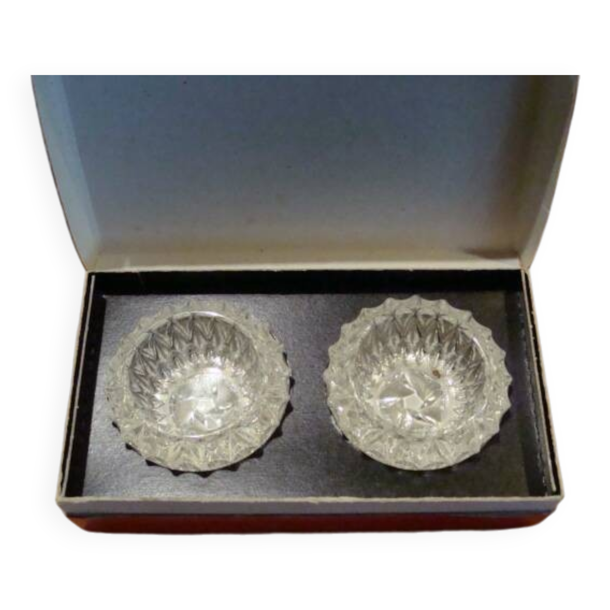 Vintage salt cellars in their box