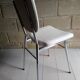 Pair of chrome and white 1960 skaï chairs