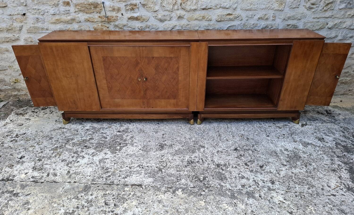 Mahogany glass sideboard, 1950