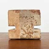 Klaus Lehmann, Cubist art sculpture in postmodern German brutalist ceramic Studio Pottery no. 337 81, 1981