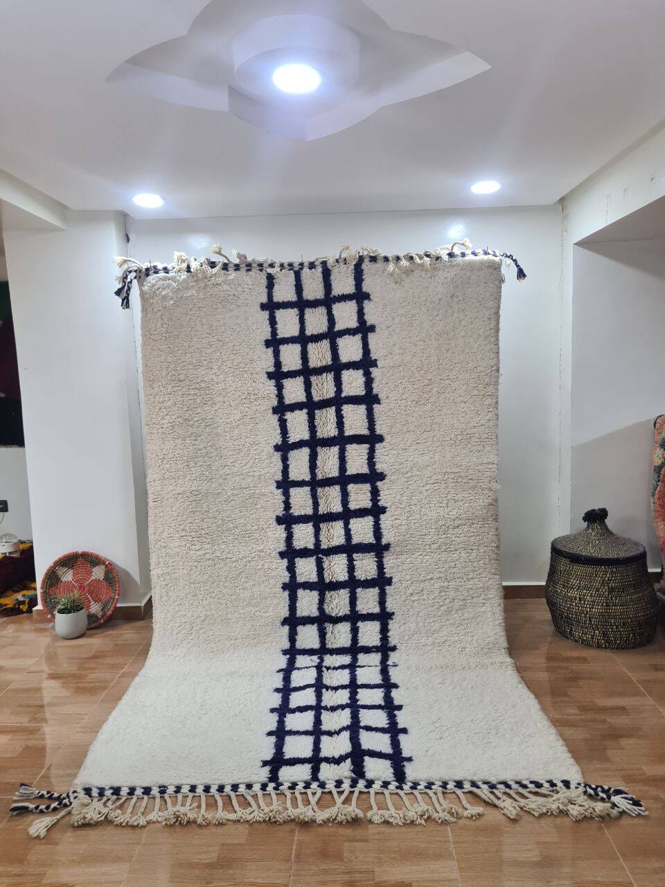 Handmade wool Berber rug 250x150 cm