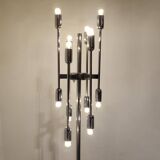 Vintage chrome 12 light floor lamp, 1970s