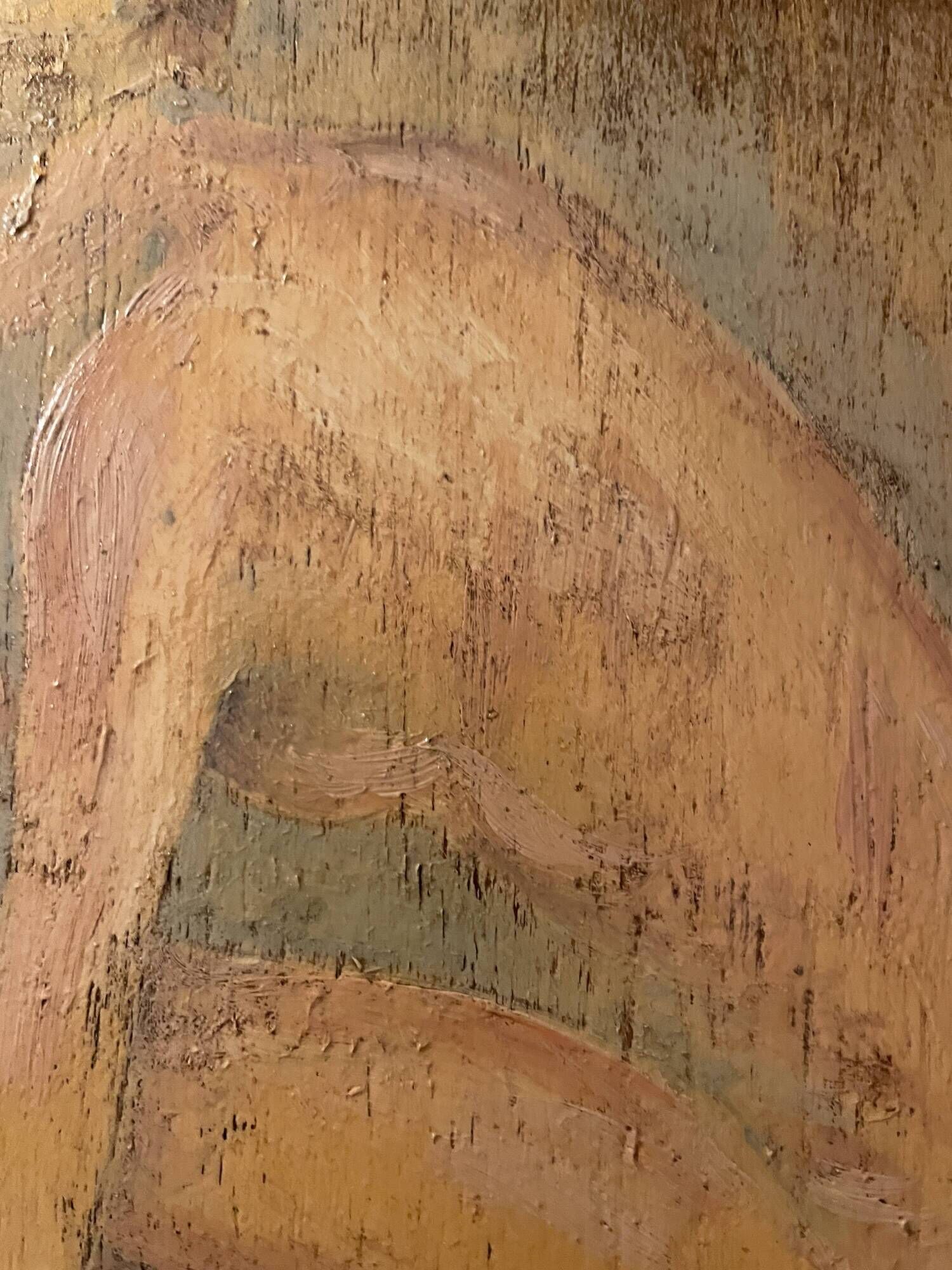 Painting signed oil on wood female portrait “belle époque”