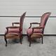 Paire de fauteuils Louis Philippe en velours rayé multicolore