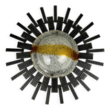 60s 70s Brutalist wall lamp wall light iron & glass by Honsel Leuchten