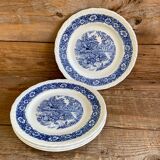4 Staffordshire England “countryside” dinner plates