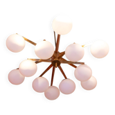 Lustre en laiton et opaline