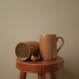 Vintage stoneware mugs ceramic pottery handmade artisanal manufacturing Scandinavian country decoration