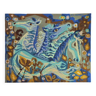 Tapisserie JCL Duprez "les chevaux d'azur"