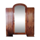 Art Deco wardrobe with elm magnifying glass dome and oak