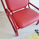 Red Italian design armchair from the 80s