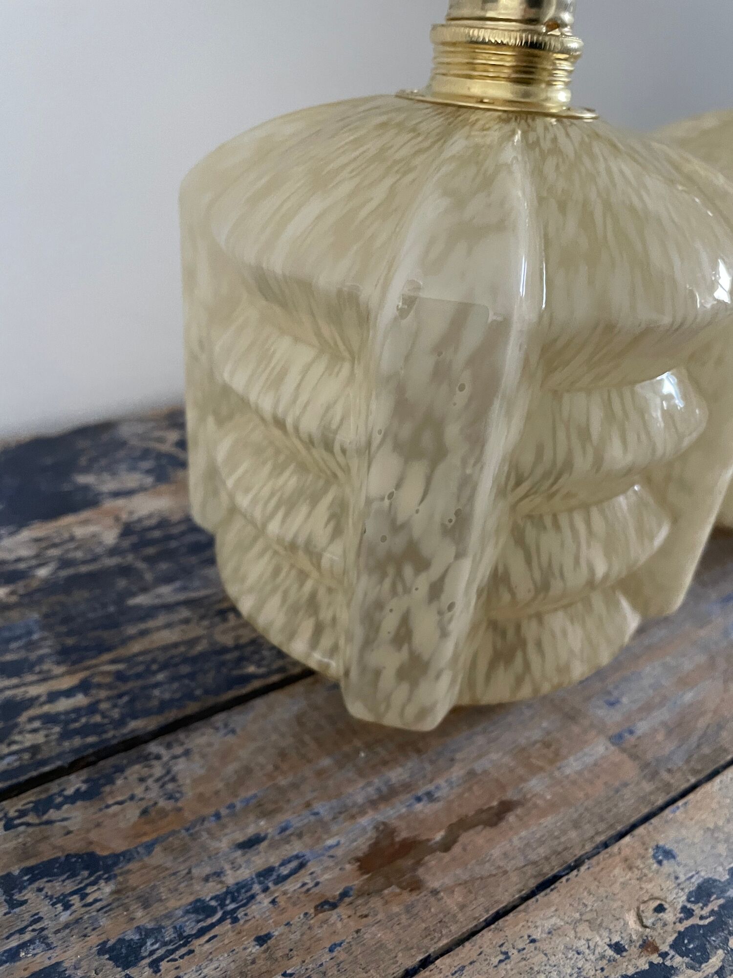 Pair of glass wall sconces by Clichy tulips Art Deco