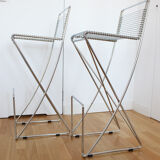 Set of 2 Till Behrens stools - 'Kreuzschwinger' - Schlubach - 1983