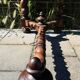 Unique antique Italian wooden hall table / narrow dining table