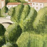 Watercolor seaside landscape recto/verso