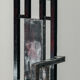 Postmodern Throne Chair in Black Lacquered Wood, Iron Sh