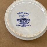 Pair Antique Creil & Montereau Mug Checkerboard Pattern Ceramic France