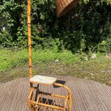 Louis Sognot floor lamp from the 50s in rattan