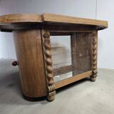 Petit meuble bar art déco vintage incurvé / meuble à thé / vitrine