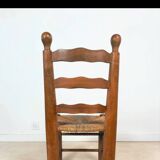 Vintage wooden chair with rush seating