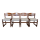 4 vintage brutalist chairs, reupholstered in cotton/linen.