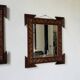 Pair of wooden mirrors in tramp art style