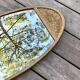 Miroir biseauté ovale art déco doré 84 x 39 cm