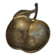 Vintage 1970s solid gold-plated brass apple ashtray from the Czech Republic, leaf pattern.