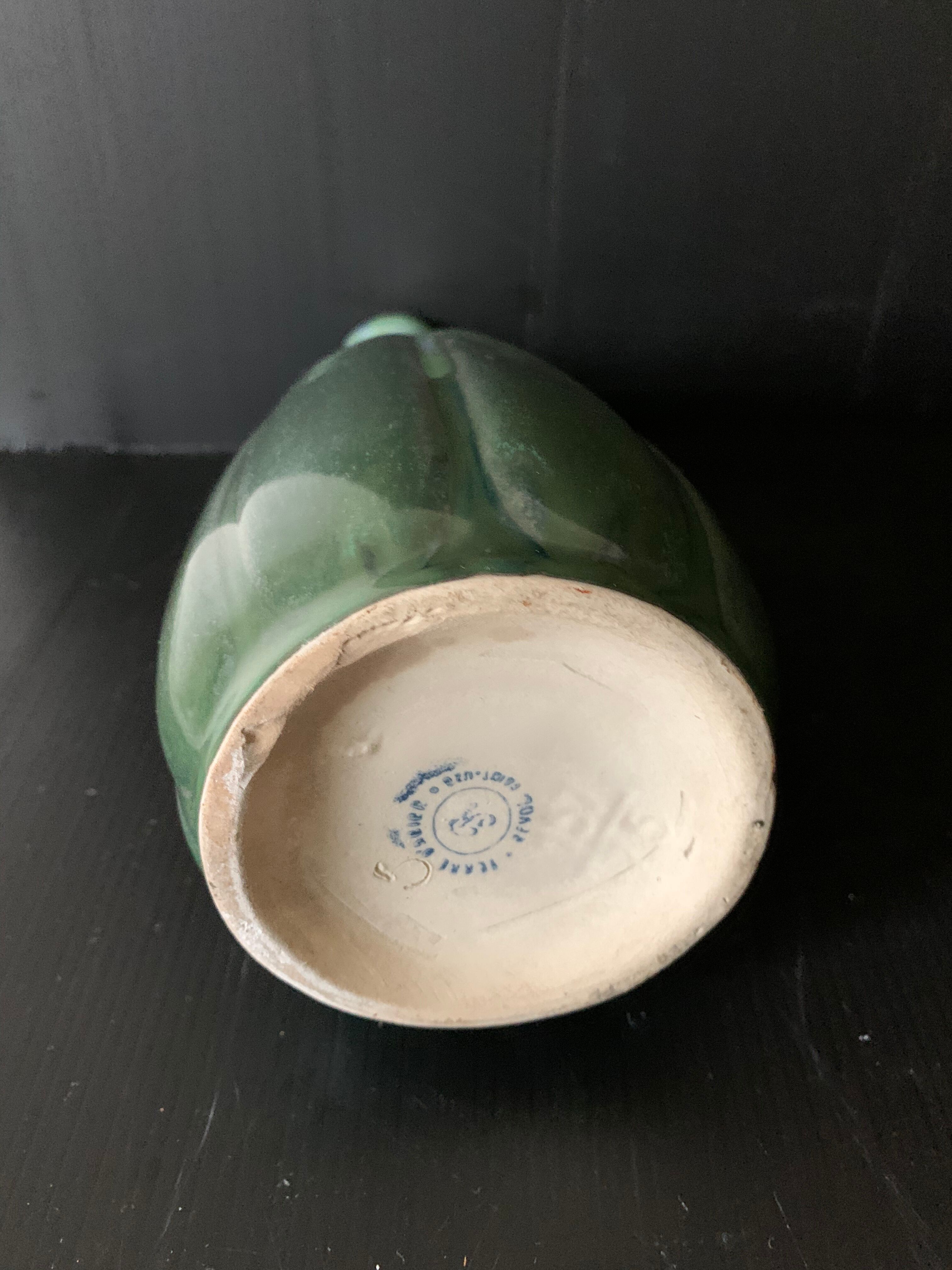 Green blue flame sandstone pitcher